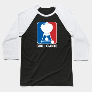 80's GrillGiant White text Baseball T-Shirt